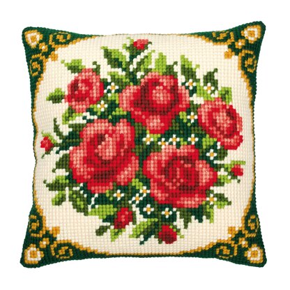 Vervaco Floral Cushion Front 3 Chunky Cross Stitch Kit - 40cm x 40cm