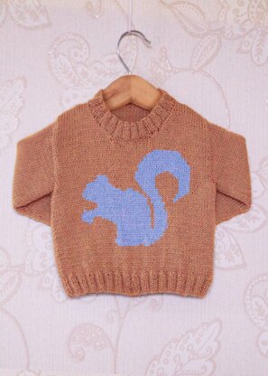 Intarsia - Squrriel Silhouette Chart - Childrens Sweater