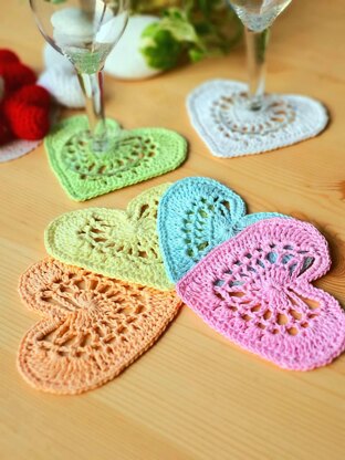 Lacey heart coasters