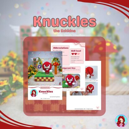 Knuckles the Echidna Amigurumi Crochet Pattern – PDF Digital Download (English)