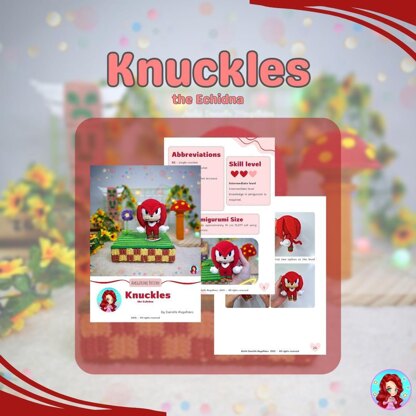 Knuckles, the echidna amigurumi pattern