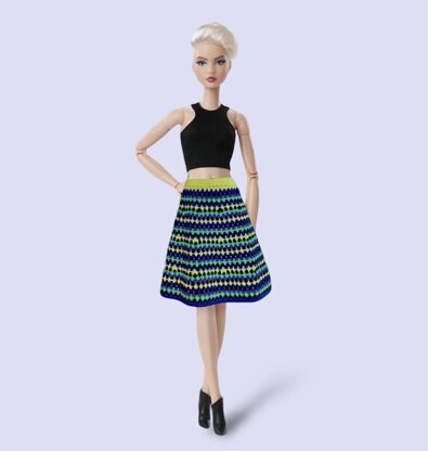 Granny Stripe A-Line Skirt