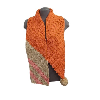 Orange Cartoon Scarf C2C