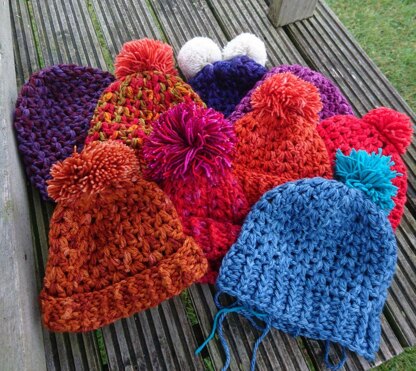 Puff stitch winter hats