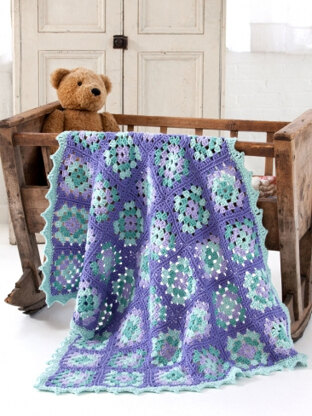 Lullaby Granny Square Baby Blanket in Caron One Pound - Downloadable PDF