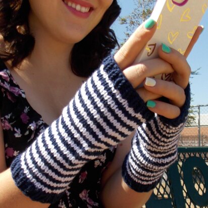 Striped Fingerless Gloves