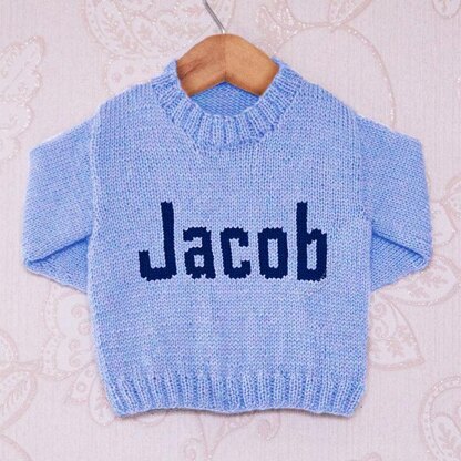 Intarsia - Jacob Moniker Chart - Childrens Sweater