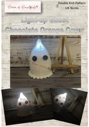 Light-up Ghost Chocolate Orange Cover Knitting Pattern