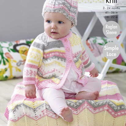 Blanket, Coat, Cardigan & Hat in King Cole DK - 5083pdf - Downloadable PDF