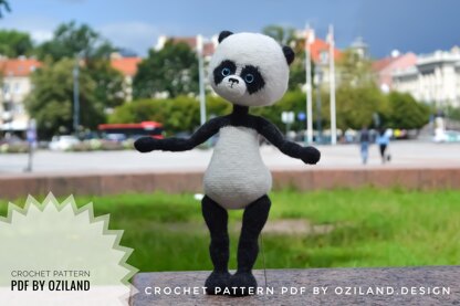 Crochet Pattern Basi the Panda Amigurumi toy