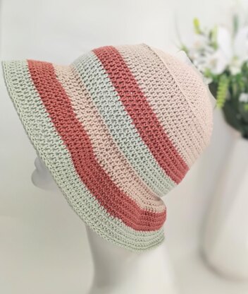 Stripey Boho Summer Beach Hat