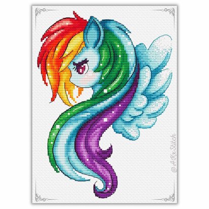 Rainbow Pony Cross Stitch PDF Pattern