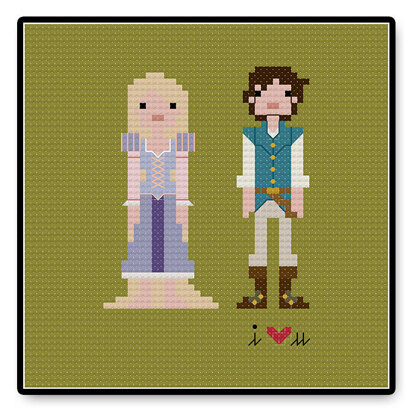 Rapunzel and Flynn In Love - PDF Cross Stitch Pattern