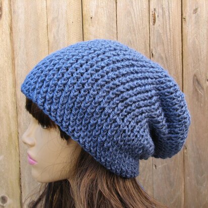 Blue Crochet slouchy hat