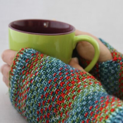 Painted Landscape Fingerless Mitts