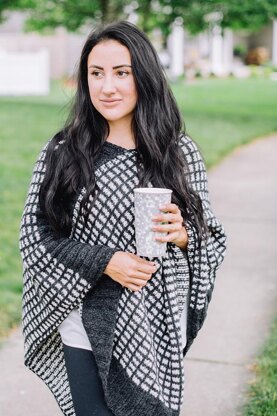 Raven Plaid Poncho