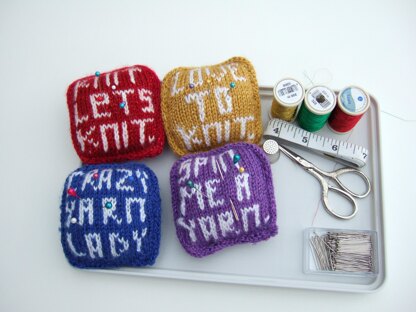 Knitted Words Decorations