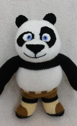 Toy  knitting paterns -Knitted Panda  kung fu