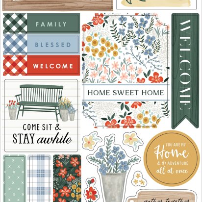 Carta Bella Paper Farmhouse Summer 6x13 Chipboard Phrases