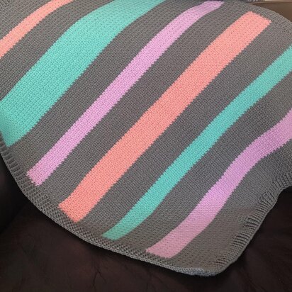 Baby blanket/lapghan ribbed border