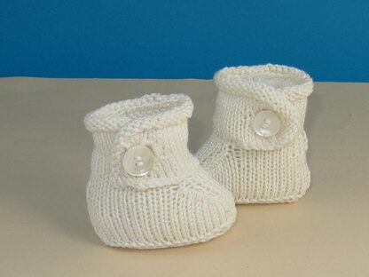 Baby Simple Trim One Button Booties