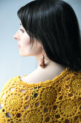 Sunflower crochet poncho tunic