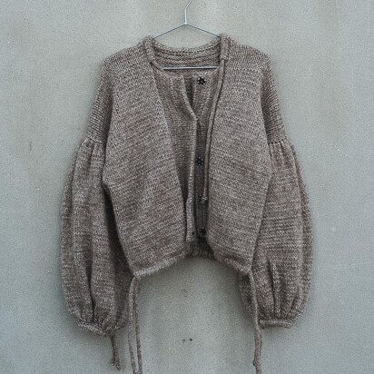 Balloon sleeve short cardigan