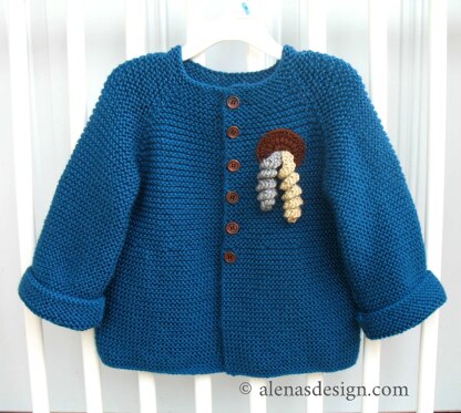 Blue Baby Cardigan with Decoration