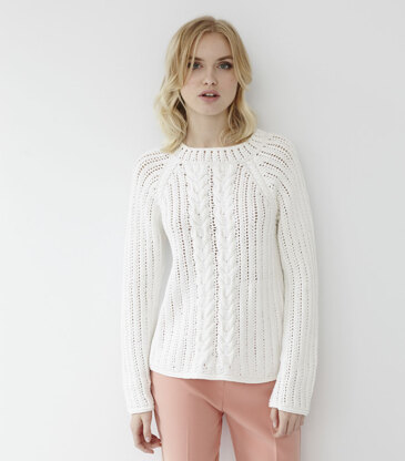 Debbie Bliss Cable Eyelet Jumper PDF