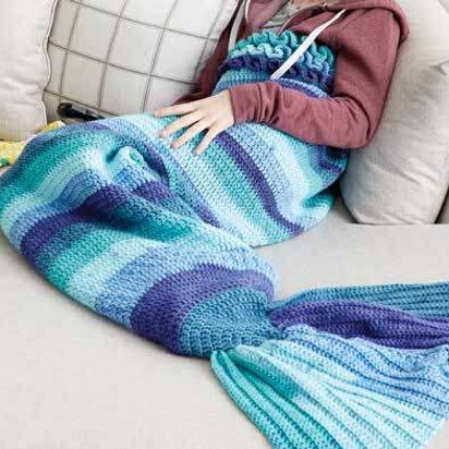Crochet Mermaid Tail Snuggle Sack in Bernat Pop! - Downloadable PDF