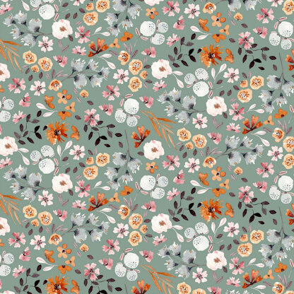 Digital Flowers (Dark Mint)