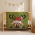 Reindeer Christmas Blanket Ho-Ho-Ho Cute Green Throw C2C CROCHET PATTERN