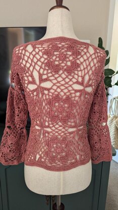 Rosewood Petals Crochet Blouse