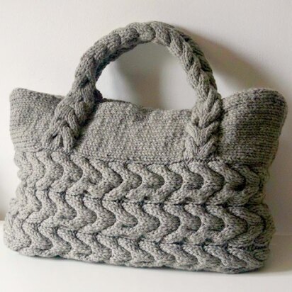 Grey Cable Tote Bag