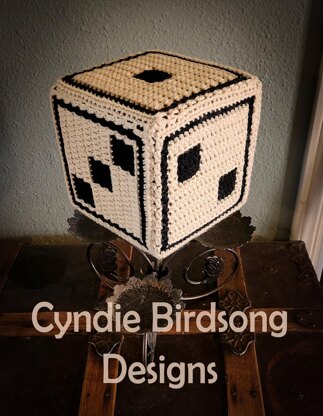 Large 3D Rollable Dice - mosaic crochet