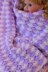 Baby Blanket "Lilac Lily" With Puff Flower