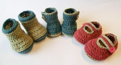 Crochet Pattern for Baby Boots and Mary Jane's