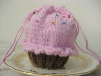 Drawstring Cupcake Purse Knit Pattern