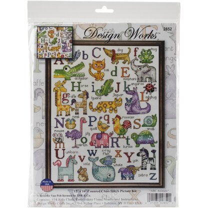 Design Works ABC Animals Counted Cross Stitch Kit - 12in x 16in