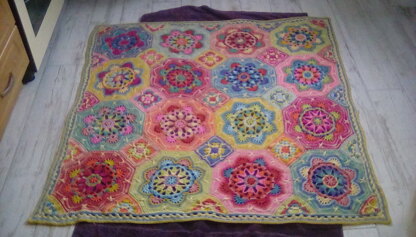 Persian tiles eastern jewels crochet blanket