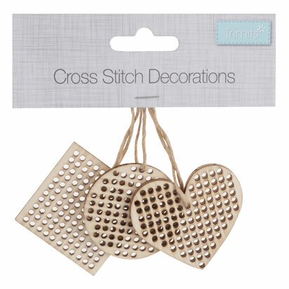 Trimits Cross Stitch Decorations: Wooden Shapes: Mini: 4 x 4cm: 