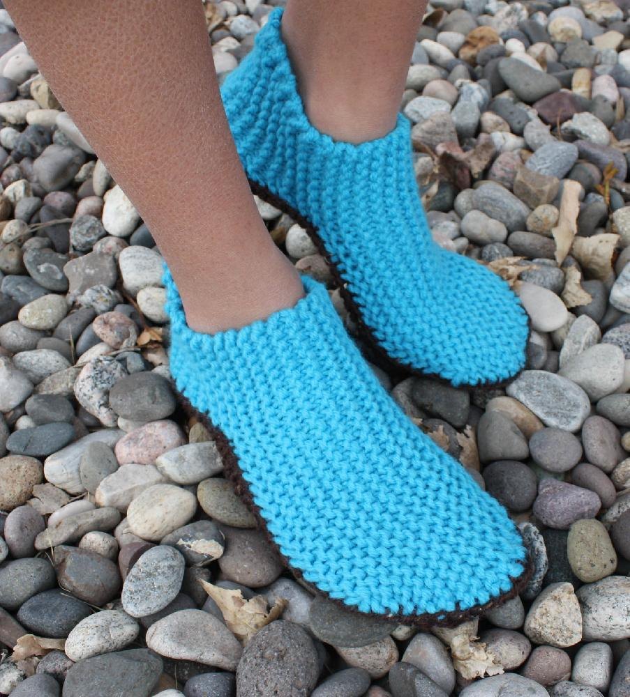 Sideways Options Slippers for Wm Knitting pattern by Kris Basta
