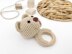 Crochet bear pattern baby rattle toy Amigurumi teething ring