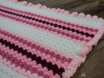 Sweet Pea Wattle Stitch Crochet Blanket