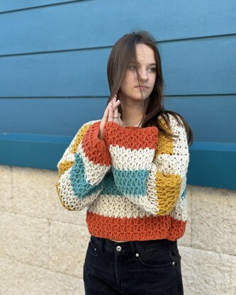 Crochet Coral Coast Cascade Sweater