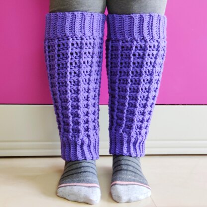 Lavender Waffle Leg Warmers