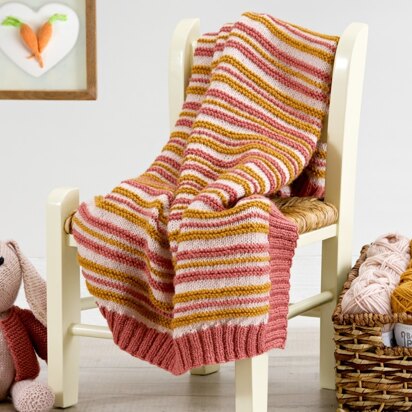 Bambi Striped Blanket in West Yorkshire Spinners Bo Peep Luxury Baby DK - Downloadable PDF