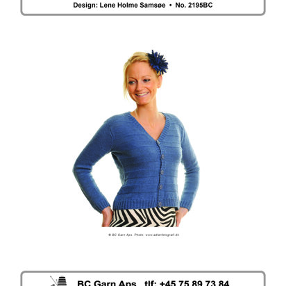 Cardigan with Purl Stripes in BC Garn Semilla Fino - 2195BC - Downloadable PDF
