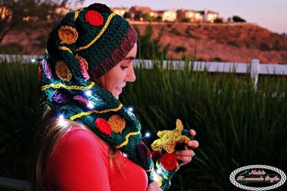 Christmas Tree Hat Scarf