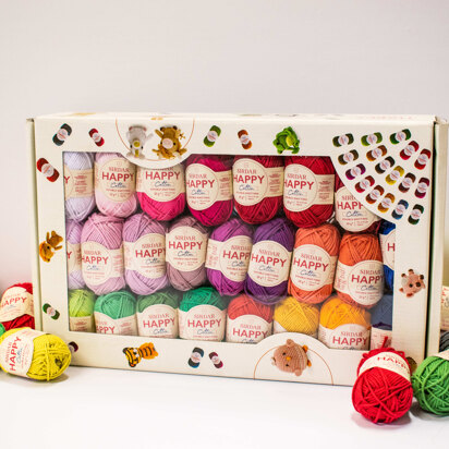 Sirdar Happy Cotton Assortment Box - 50 Colours